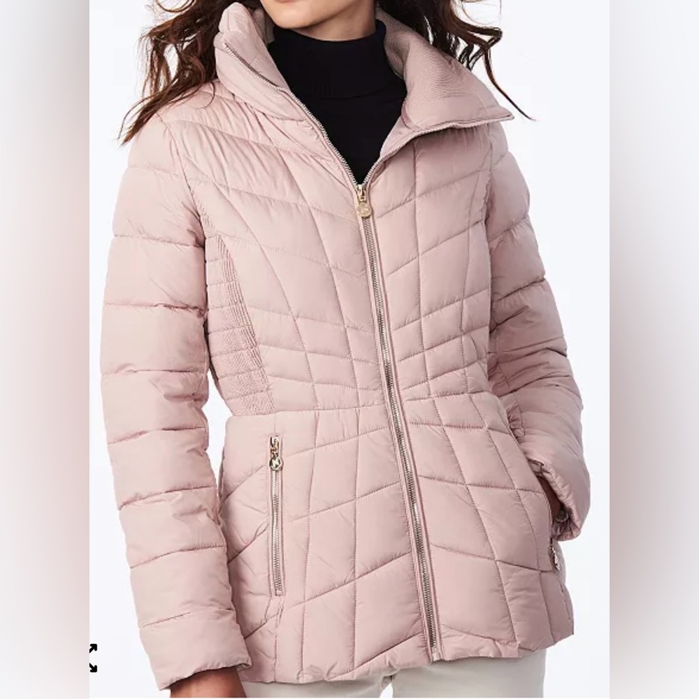 Bernardo Women's Packable Zip Puffer Jacket with Rose Gold Hardware